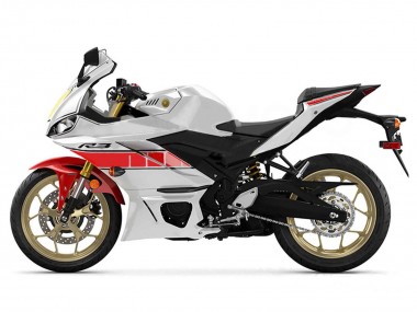 Erschwingliche Yamaha YZF R3/R25 Motorrad Verkleidung 2019-2021 - Weiss Rot Gelb Schwarz