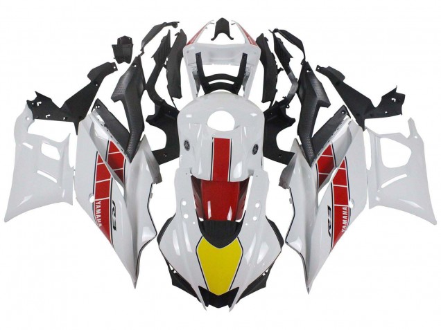 Erschwingliche Yamaha YZF R3/R25 Motorrad Verkleidung 2019-2021 - Weiss Rot Gelb Schwarz