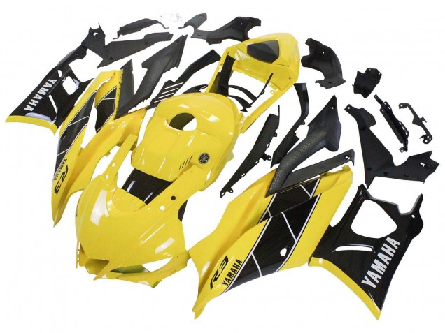 Erschwingliche Yamaha YZF R3/R25 Motorrad Verkleidung 2019-2021 - Gelb Schwarz