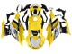 Erschwingliche Yamaha YZF R3/R25 Motorrad Verkleidung 2019-2021 - Gelb Weiss Schwarz Streifen