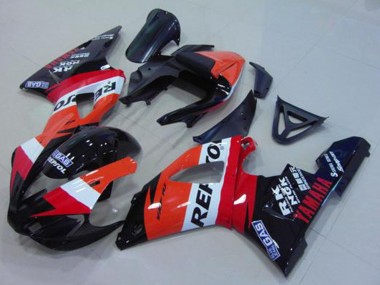 Erschwingliche Yamaha YZF R1 Motorrad Verkleidung 2000-2001 - Orange Weiss Rot Schwarz Repsol