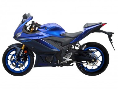 Erschwingliche Yamaha YZF R3/R25 Motorrad Verkleidung 2022-2024 - Blau Matt Schwarz