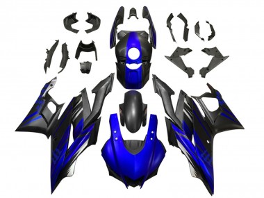 Erschwingliche Yamaha YZF R3/R25 Motorrad Verkleidung 2022-2024 - Blau Matt Schwarz