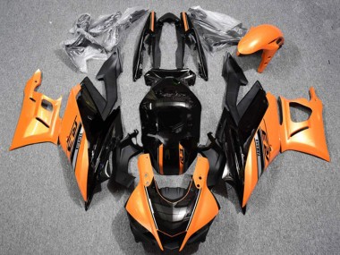 Erschwingliche Yamaha YZF R3/R25 Motorrad Verkleidung 2022-2024 - Orange Glanzendes Schwarz