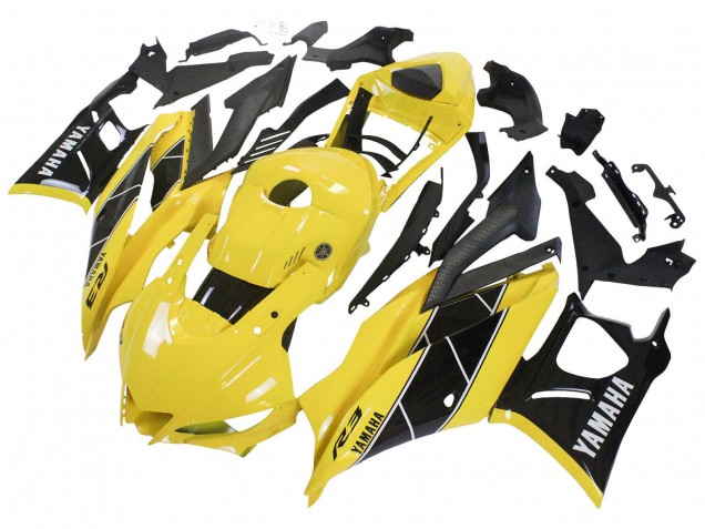 Erschwingliche Yamaha YZF R3/R25 Motorrad Verkleidung 2022-2024 - Gelb Schwarz
