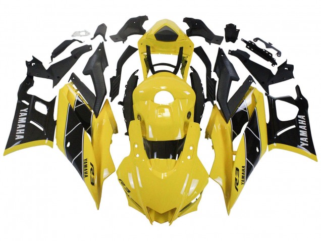 Erschwingliche Yamaha YZF R3/R25 Motorrad Verkleidung 2022-2024 - Gelb Schwarz