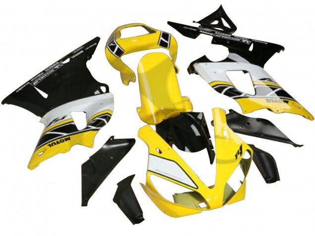 Erschwingliche Yamaha YZF R3/R25 Motorrad Verkleidung 2022-2024 - Gelb Weiss Schwarz Motul