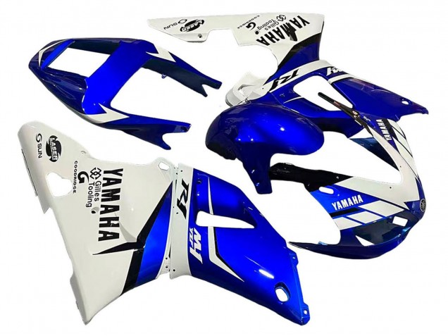 Erschwingliche Yamaha YZF 1000 R1 Motorrad Verkleidung 1998-1999 - Weiss Blau Schwarz