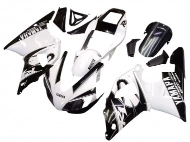 Erschwingliche Yamaha YZF 1000 R1 Motorrad Verkleidung 1998-1999 - Weiss Glanzendes Schwarz