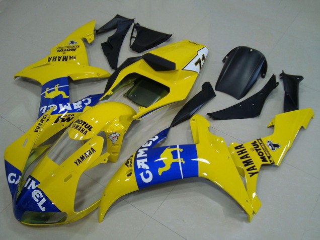 Erschwingliche Yamaha YZF R1 Motorrad Verkleidung 2002-2003 - Gelb Blau Kamel Motul