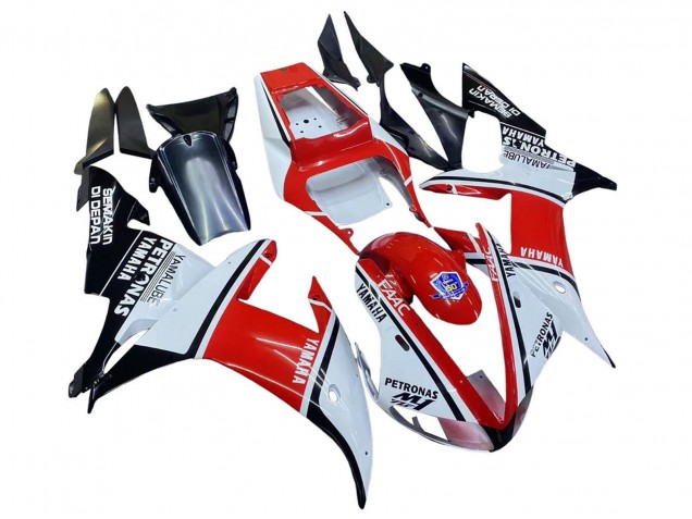 Erschwingliche Yamaha YZF 1000 R1 Motorrad Verkleidung 2002-2003 - Weiss Rot Schwarz Petronas