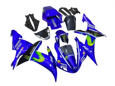 Erschwingliche Yamaha YZF 1000 R1 Motorrad Verkleidung 2002-2003 - Blau Schwarz Grun MoviStar ENEOS Monster