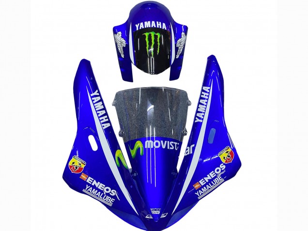 Erschwingliche Yamaha YZF 1000 R1 Motorrad Verkleidung 2002-2003 - Blau Schwarz Grun MoviStar ENEOS Monster