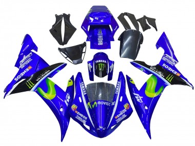 Erschwingliche Yamaha YZF 1000 R1 Motorrad Verkleidung 2002-2003 - Blau Schwarz Grun MoviStar ENEOS Monster