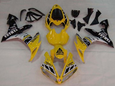 Erschwingliche Yamaha YZF 1000 R1 Motorrad Verkleidung 2004-2006 - Gelb Weiss Glanzendes Schwarz
