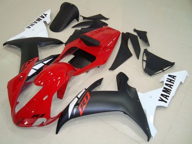 Erschwingliche Yamaha YZF R1 Motorrad Verkleidung 2002-2003 - Rot Weiss Matt Schwarz