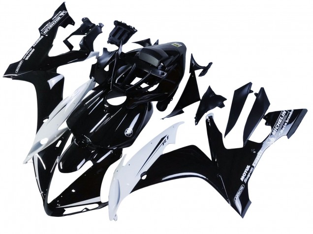 Erschwingliche Yamaha YZF 1000 R1 Motorrad Verkleidung 2004-2006 - Glanzendes Schwarz Weiss Motul
