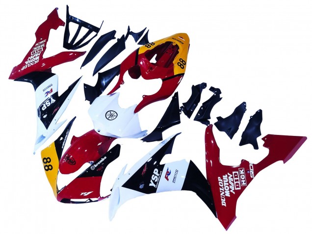 Erschwingliche Yamaha YZF 1000 R1 Motorrad Verkleidung 2004-2006 - Gelb Rot Weiss Schwarz YSP 88