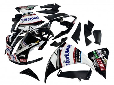 Erschwingliche Yamaha YZF 1000 R1 Motorrad Verkleidung 2009-2011 - Glanzendes Schwarz Weiss Rot Volvo Fimer Yamalube 87