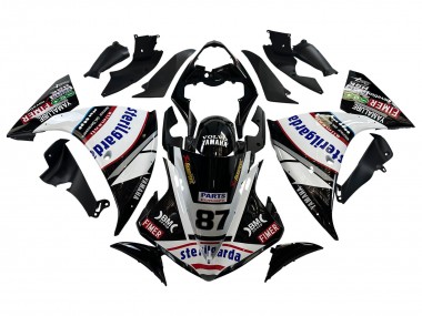 Erschwingliche Yamaha YZF 1000 R1 Motorrad Verkleidung 2009-2011 - Glanzendes Schwarz Weiss Rot Volvo Fimer Yamalube 87