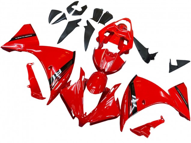 Erschwingliche Yamaha YZF 1000 R1 Motorrad Verkleidung 2012-2014 - Rot Glanzendes Schwarz
