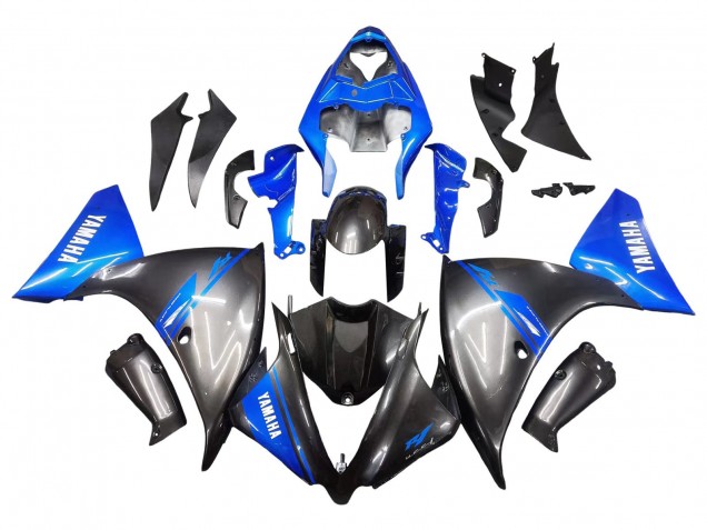 Erschwingliche Yamaha YZF 1000 R1 Motorrad Verkleidung 2012-2014 - Blau Glanzendes Schwarz