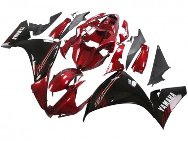 Erschwingliche Yamaha YZF 1000 R1 Motorrad Verkleidung 2012-2014 - Rot Glanzendes Schwarz