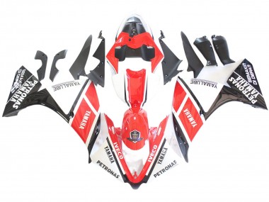 Erschwingliche Yamaha YZF 1000 R1 Motorrad Verkleidung 2012-2014 - Weiss Rot Glanzendes Schwarz Petronas