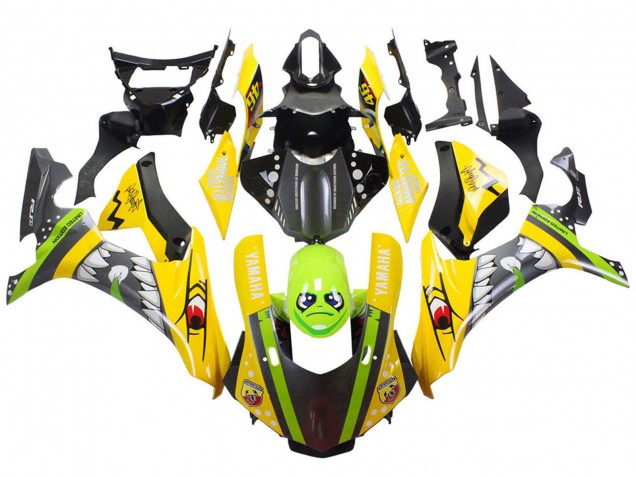 Erschwingliche Yamaha YZF 1000 R1 Motorrad Verkleidung 2015-2019 - Gelb Grun Hai