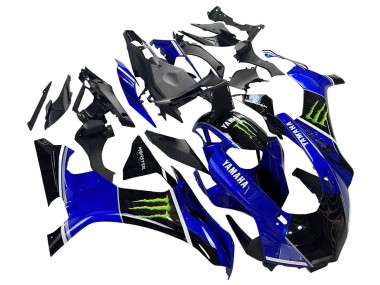 Erschwingliche Yamaha YZF 1000 R1 Motorrad Verkleidung 2015-2019 - Blau Glanzendes Schwarz Grun Monster