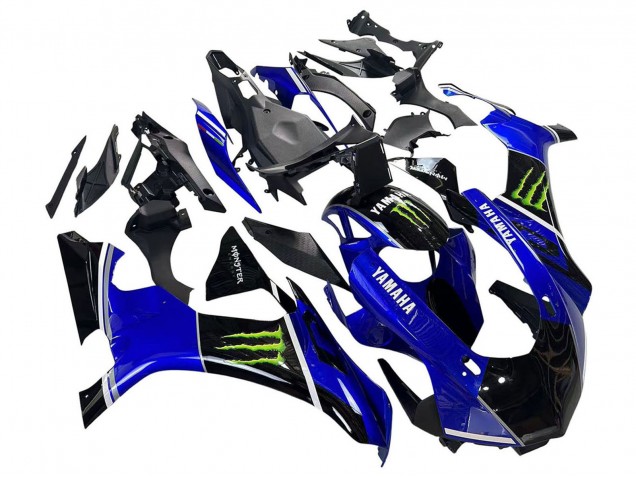 Erschwingliche Yamaha YZF 1000 R1 Motorrad Verkleidung 2015-2019 - Blau Glanzendes Schwarz Grun Monster