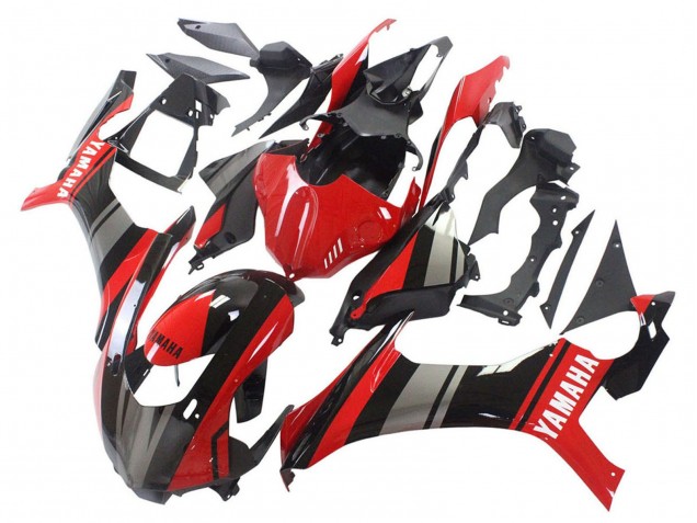 Erschwingliche Yamaha YZF 1000 R1 Motorrad Verkleidung 2015-2019 - Rot Schwarz Silber
