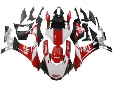 Erschwingliche Yamaha YZF 1000 R1 Motorrad Verkleidung 2015-2019 - Weiss Rot Schwarz Milwaukee