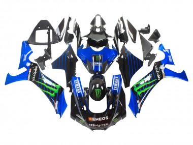 Erschwingliche Yamaha YZF 1000 R1 Motorrad Verkleidung 2020-2025 - Blau Schwarz Grun Schwarz ENEOS Monster