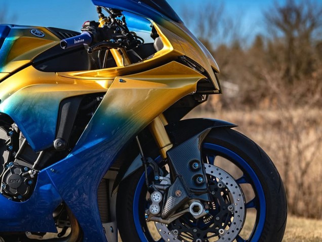 Erschwingliche Yamaha YZF 1000 R1 Motorrad Verkleidung 2020-2025 - Blau Gold