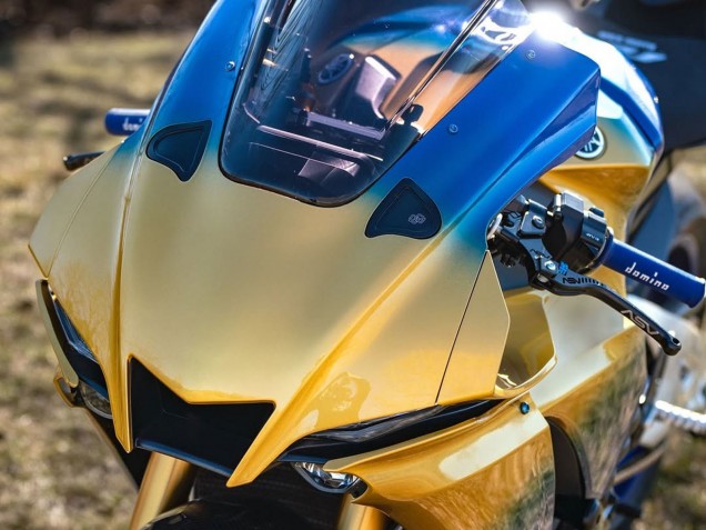 Erschwingliche Yamaha YZF 1000 R1 Motorrad Verkleidung 2020-2025 - Blau Gold