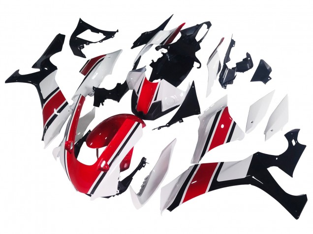 Erschwingliche Yamaha YZF 1000 R1 Motorrad Verkleidung 2020-2025 - Weiss Rot Glanzendes Schwarz