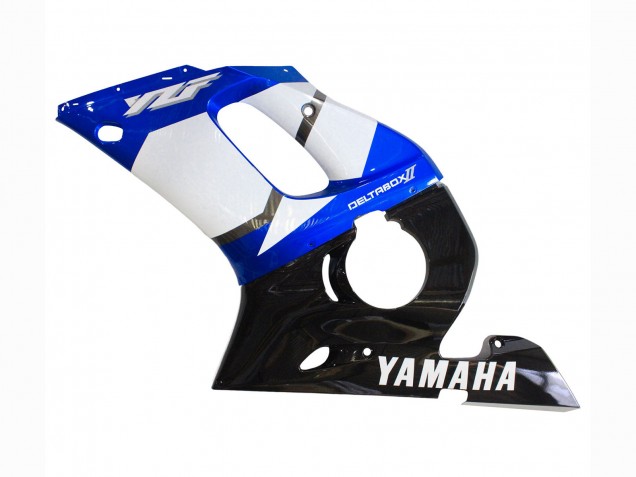 Erschwingliche Yamaha YZF 600 R6 Motorrad Verkleidung 1998-2002 - Weiss Blau Glanzendes Schwarz