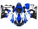 Erschwingliche Yamaha YZF 600 R6 Motorrad Verkleidung 1998-2002 - Weiss Blau Glanzendes Schwarz