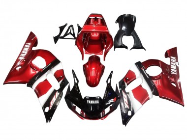 Erschwingliche Yamaha YZF 600 R6 Motorrad Verkleidung 1998-2002 - Rot Weiss Glanzendes Schwarz