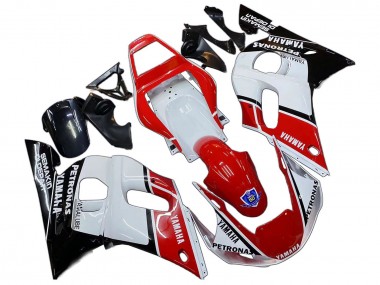 Erschwingliche Yamaha YZF 600 R6 Motorrad Verkleidung 1998-2002 - Weiss Rot Schwarz Petronas Yamalube 50th