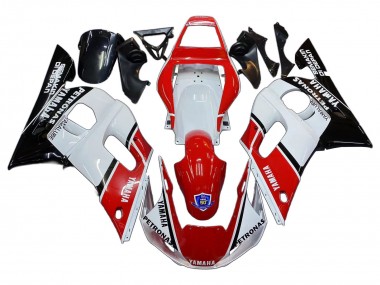 Erschwingliche Yamaha YZF 600 R6 Motorrad Verkleidung 1998-2002 - Weiss Rot Schwarz Petronas Yamalube 50th