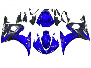 Erschwingliche Yamaha YZF R6 Motorrad Verkleidung 2003-2004 - Blau Glanzendes Schwarz