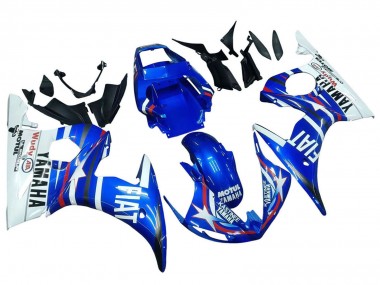 Erschwingliche Yamaha YZF R6S Motorrad Verkleidung 2006-2009 - Weiss Blau Fiat Motul Kastinee