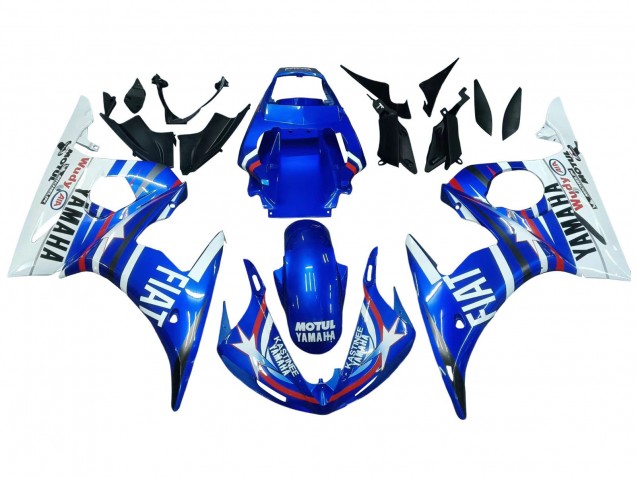 Erschwingliche Yamaha YZF R6S Motorrad Verkleidung 2006-2009 - Weiss Blau Fiat Motul Kastinee