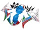 Erschwingliche Yamaha YZF R6S Motorrad Verkleidung 2006-2009 - Weiss Blau Grun Rot Kastinee Dunlop Motul