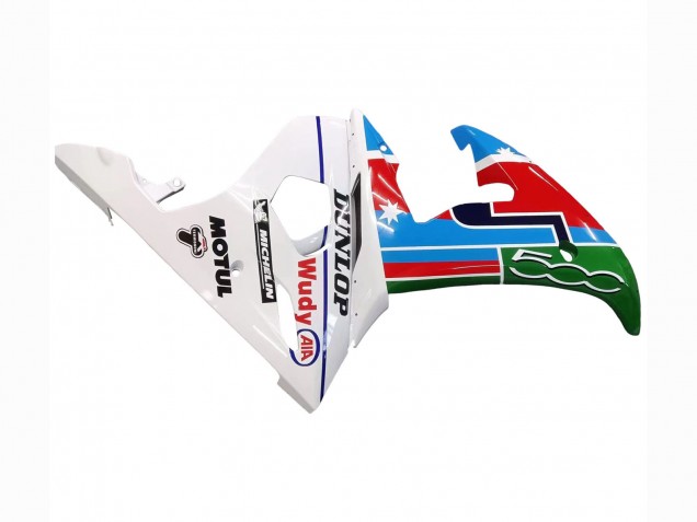 Erschwingliche Yamaha YZF R6S Motorrad Verkleidung 2006-2009 - Weiss Blau Grun Rot Kastinee Dunlop Motul