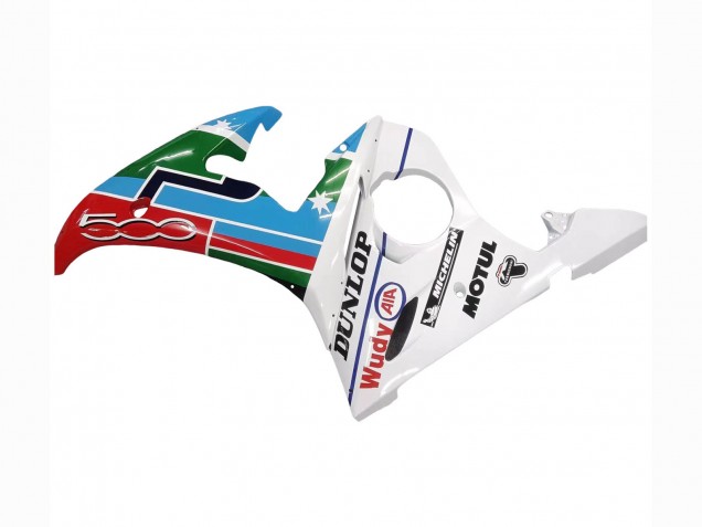 Erschwingliche Yamaha YZF R6S Motorrad Verkleidung 2006-2009 - Weiss Blau Grun Rot Kastinee Dunlop Motul