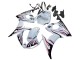 Erschwingliche Yamaha YZF R6S Motorrad Verkleidung 2006-2009 - Weiss mit Dunkel Schwarz Flamme