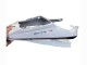 Erschwingliche Yamaha YZF R6S Motorrad Verkleidung 2006-2009 - Weiss mit Dunkel Schwarz Flamme